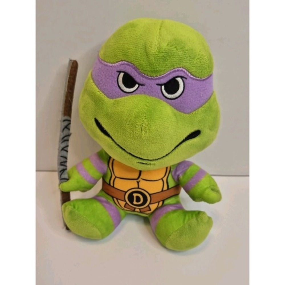 NECA Kidrobot Teenage Mutant Ninja Turtles Donatello 8" Plush With Bo Staff GUC‎